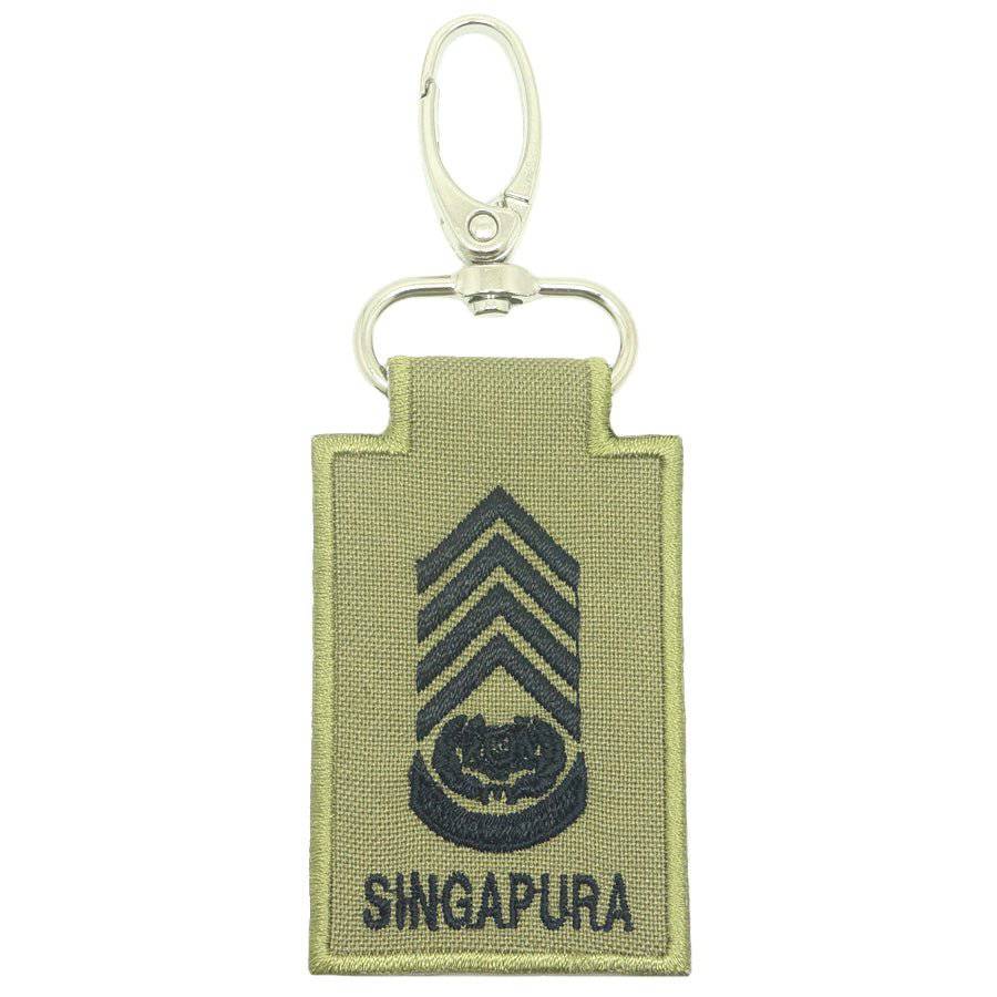 MINI SAF RANK KEYCHAIN - OLIVE GREEN - The Morale Patches