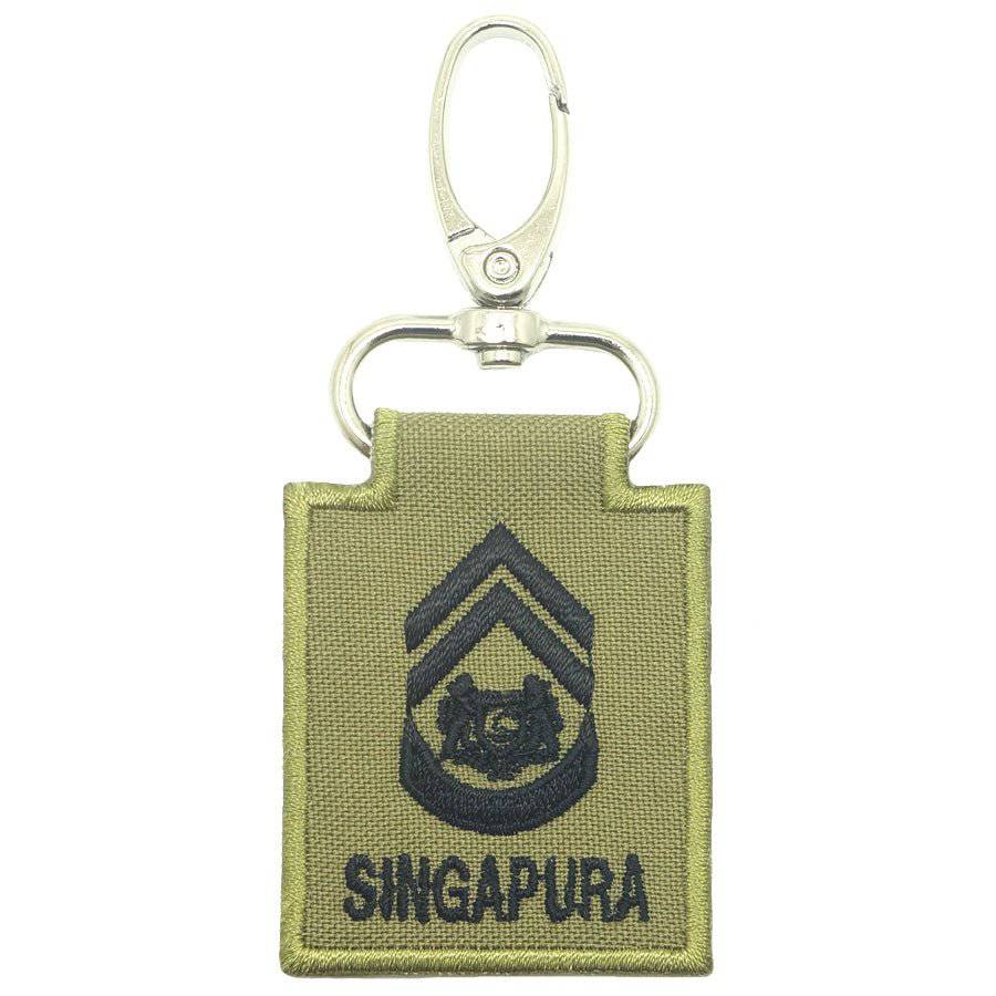 MINI SAF RANK KEYCHAIN - OLIVE GREEN - The Morale Patches