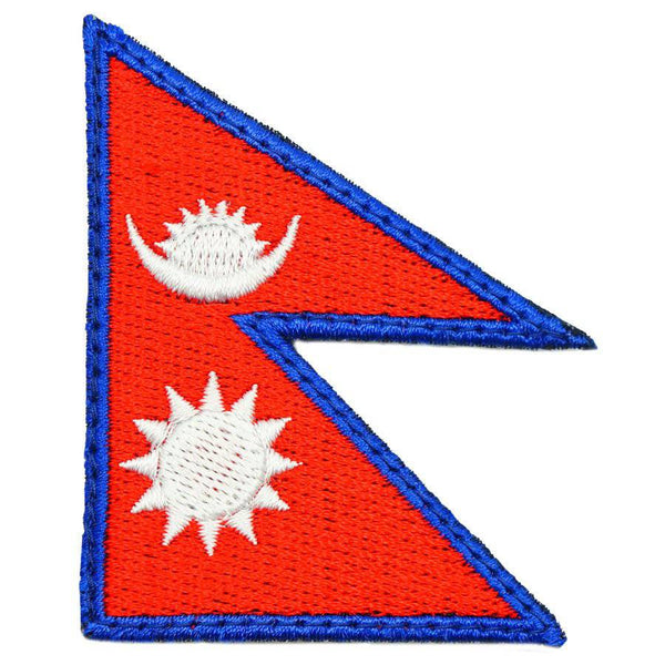 NEPAL FLAG EMBROIDERY PATCH - LARGE - The Morale Patches
