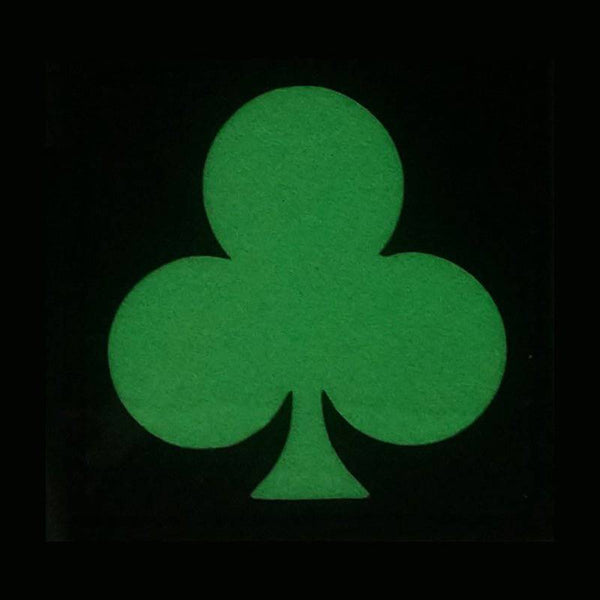 PLAYING CARD SYMBOL CLUBS GITD PATCH - GLOW IN THE DARK - The Morale Patches