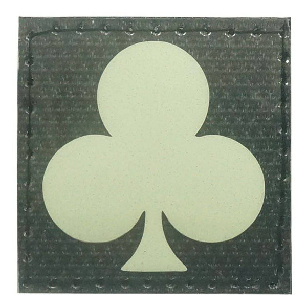 PLAYING CARD SYMBOL CLUBS GITD PATCH - GLOW IN THE DARK - The Morale Patches
