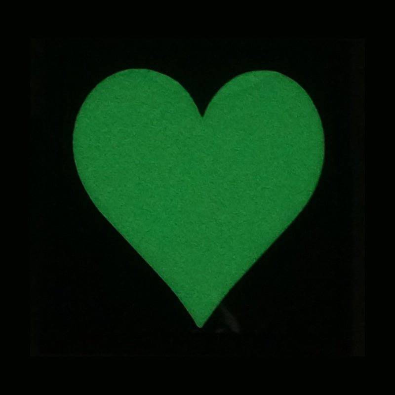 PLAYING CARD SYMBOL HEARTS GITD PATCH - GLOW IN THE DARK - The Morale Patches