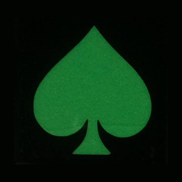 PLAYING CARD SYMBOL SPADES GITD PATCH - GLOW IN THE DARK - The Morale Patches