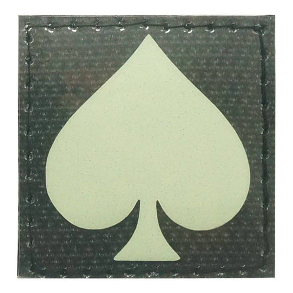 PLAYING CARD SYMBOL SPADES GITD PATCH - GLOW IN THE DARK - The Morale Patches