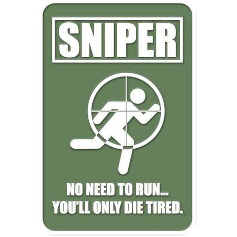 SNIPER NO NEED TO RUN PVC PATCH - GREEN - The Morale Patches