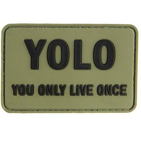 YOLO "YOU ONLY LIVE ONCE" PVC PATCH - GREEN - The Morale Patches